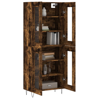Skříň Highboard Kouřový Dub 69,5 X 34 X 180 Cm Kompozitní Dřevo