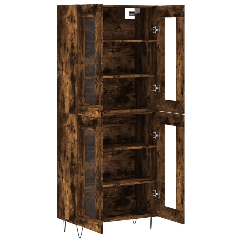 Skříň Highboard Kouřový Dub 69,5 X 34 X 180 Cm Kompozitní Dřevo