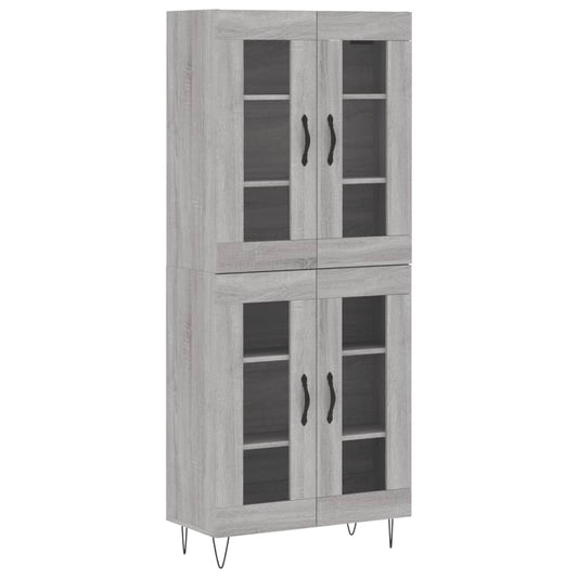Skříň Highboard Šedá Sonoma 69,5 X 34 X 180 Cm Kompozitní Dřevo
