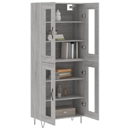 Skříň Highboard Šedá Sonoma 69,5 X 34 X 180 Cm Kompozitní Dřevo