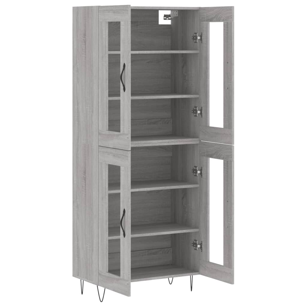Skříň Highboard Šedá Sonoma 69,5 X 34 X 180 Cm Kompozitní Dřevo