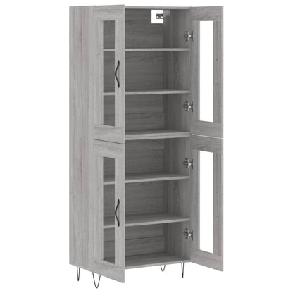Skříň Highboard Šedá Sonoma 69,5 X 34 X 180 Cm Kompozitní Dřevo
