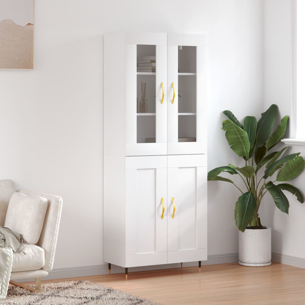 Skříň Highboard Šedá Sonoma 69,5 X 34 X 180 Cm Kompozitní Dřevo