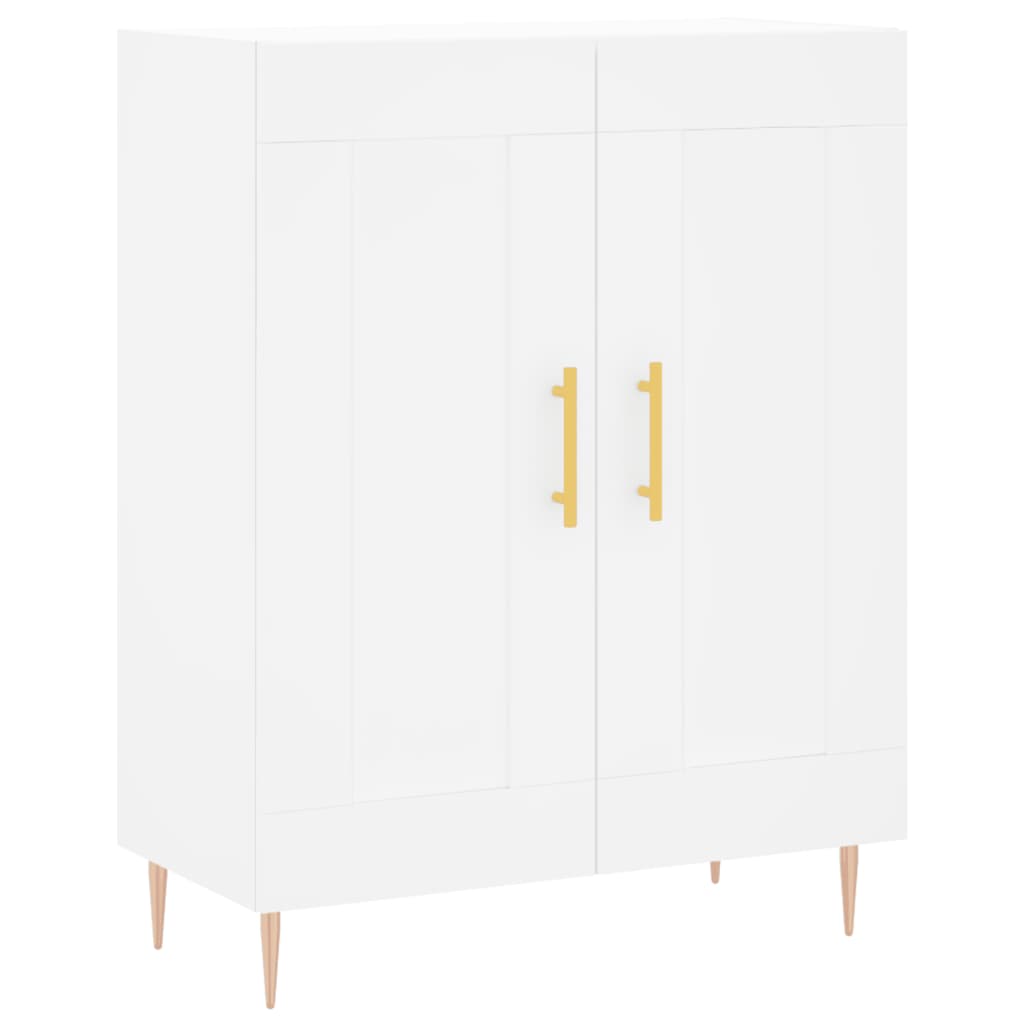 Skříň Highboard Bílá 69,5 X 34 X 180 Cm Kompozitní Dřevo