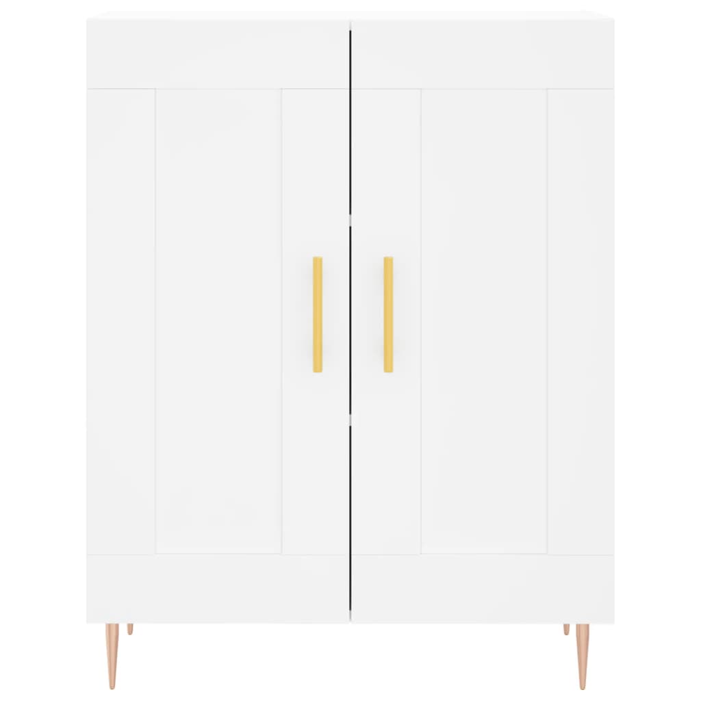 Skříň Highboard Bílá 69,5 X 34 X 180 Cm Kompozitní Dřevo