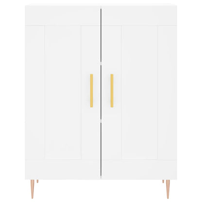 Skříň Highboard Bílá 69,5 X 34 X 180 Cm Kompozitní Dřevo