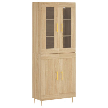 Skříň Highboard Dub Sonoma 69,5 X 34 X 180 Cm Kompozitní Dřevo