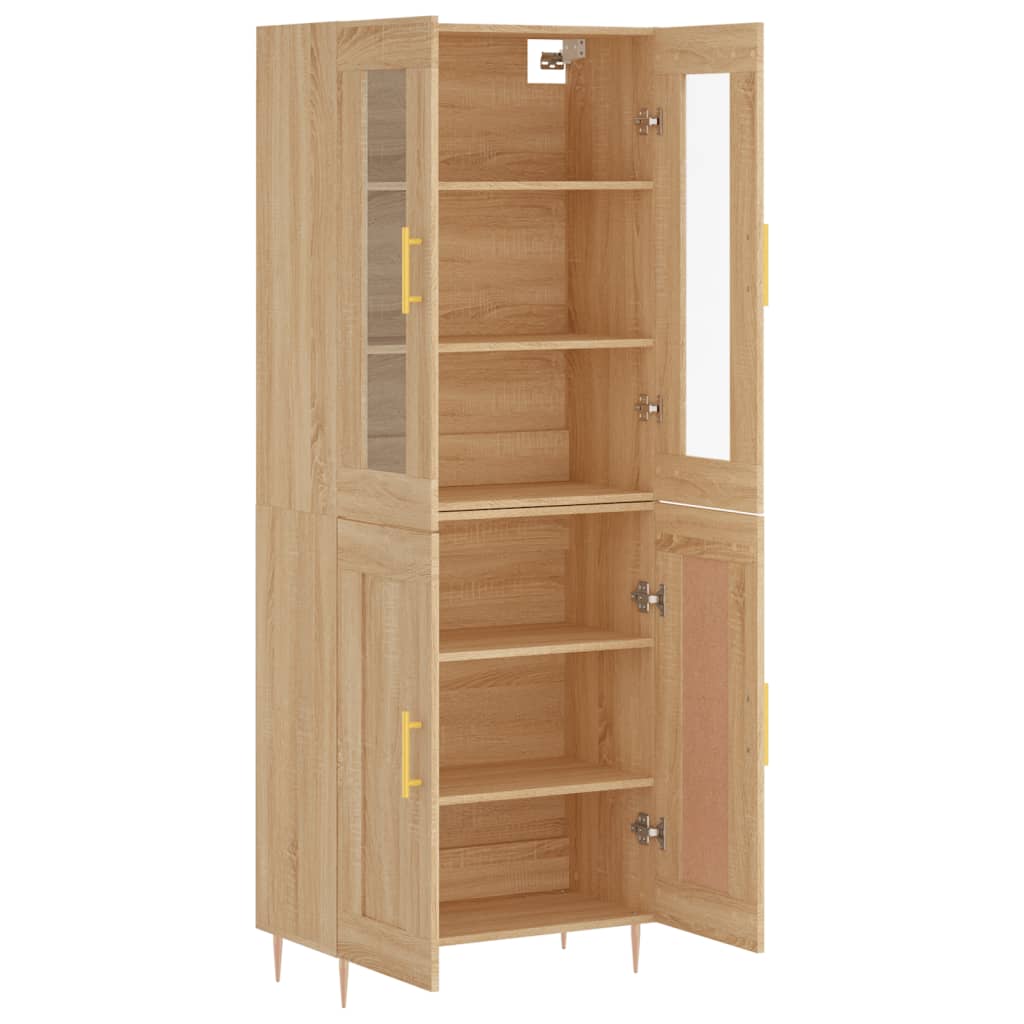 Skříň Highboard Dub Sonoma 69,5 X 34 X 180 Cm Kompozitní Dřevo