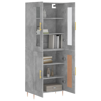 Skříň Highboard Betonově Šedá 69,5X34X180 Cm Kompozitní Dřevo