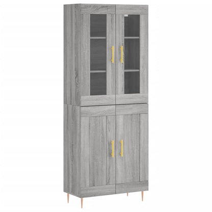 Skříň Highboard Šedá Sonoma 69,5 X 34 X 180 Cm Kompozitní Dřevo