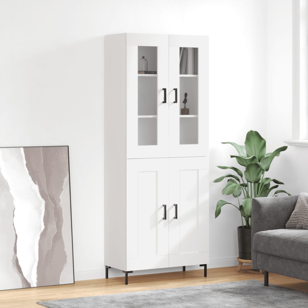 Skříň Highboard Šedá Sonoma 69,5 X 34 X 180 Cm Kompozitní Dřevo