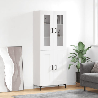 Skříň Highboard Šedá Sonoma 69,5 X 34 X 180 Cm Kompozitní Dřevo