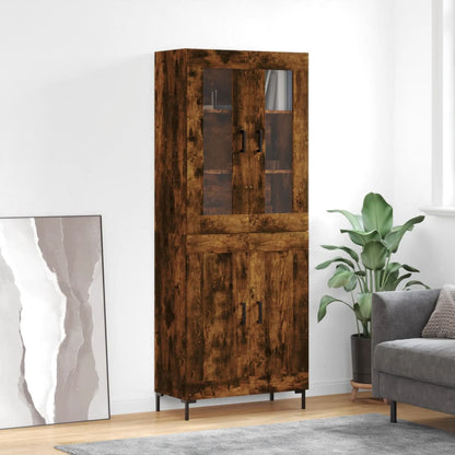 Skříň Highboard Šedá Sonoma 69,5 X 34 X 180 Cm Kompozitní Dřevo