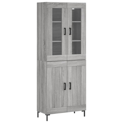 Skříň Highboard Šedá Sonoma 69,5 X 34 X 180 Cm Kompozitní Dřevo