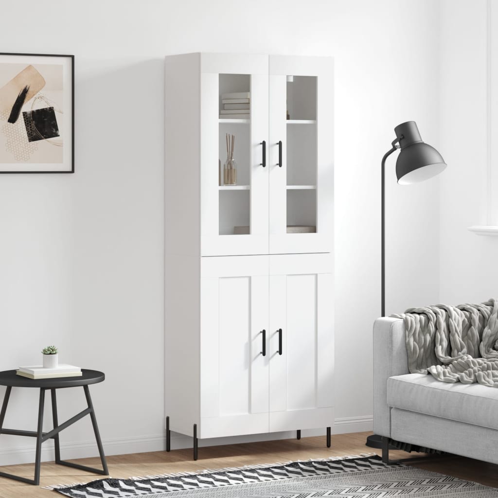 Skříň Highboard Betonově Šedá 69,5X34X180 Cm Kompozitní Dřevo
