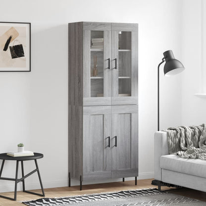 Skříň Highboard Betonově Šedá 69,5X34X180 Cm Kompozitní Dřevo