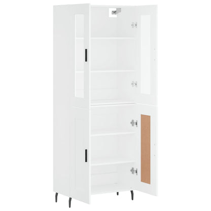 Skříň Highboard Bílá 69,5 X 34 X 180 Cm Kompozitní Dřevo