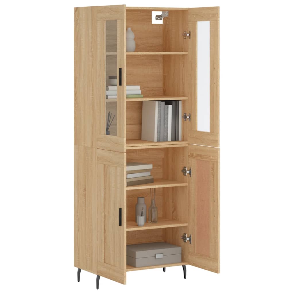 Skříň Highboard Dub Sonoma 69,5 X 34 X 180 Cm Kompozitní Dřevo