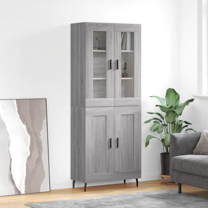 Skříň Highboard Betonově Šedá 69,5X34X180 Cm Kompozitní Dřevo