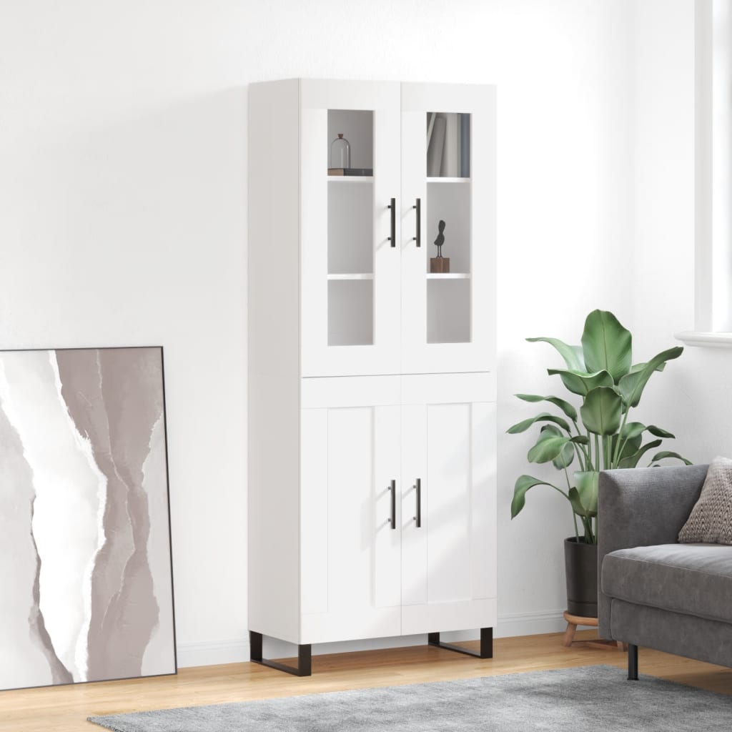 Skříň Highboard Betonově Šedá 69,5X34X180 Cm Kompozitní Dřevo