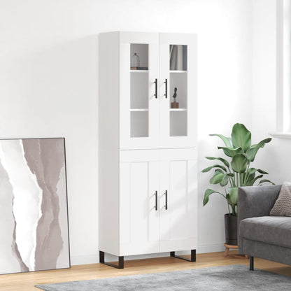 Skříň Highboard Betonově Šedá 69,5X34X180 Cm Kompozitní Dřevo