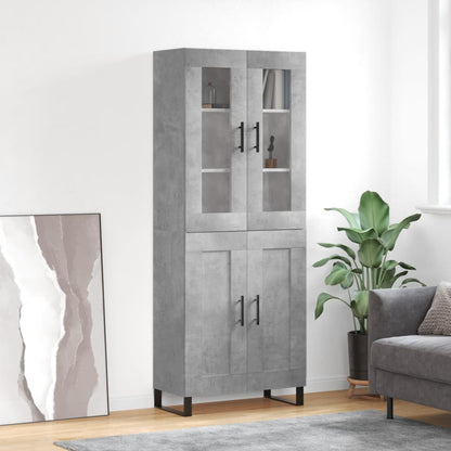 Skříň Highboard Betonově Šedá 69,5X34X180 Cm Kompozitní Dřevo