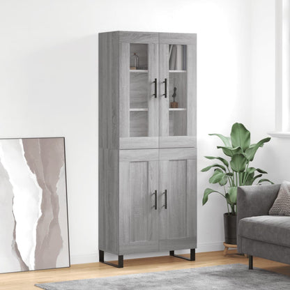 Skříň Highboard Betonově Šedá 69,5X34X180 Cm Kompozitní Dřevo