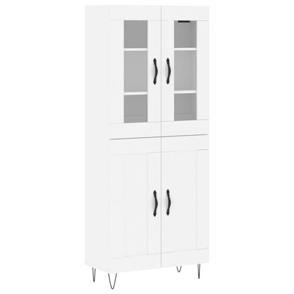 Skříň Highboard Bílá 69,5 X 34 X 180 Cm Kompozitní Dřevo