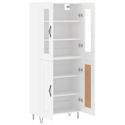 Skříň Highboard Bílá 69,5 X 34 X 180 Cm Kompozitní Dřevo