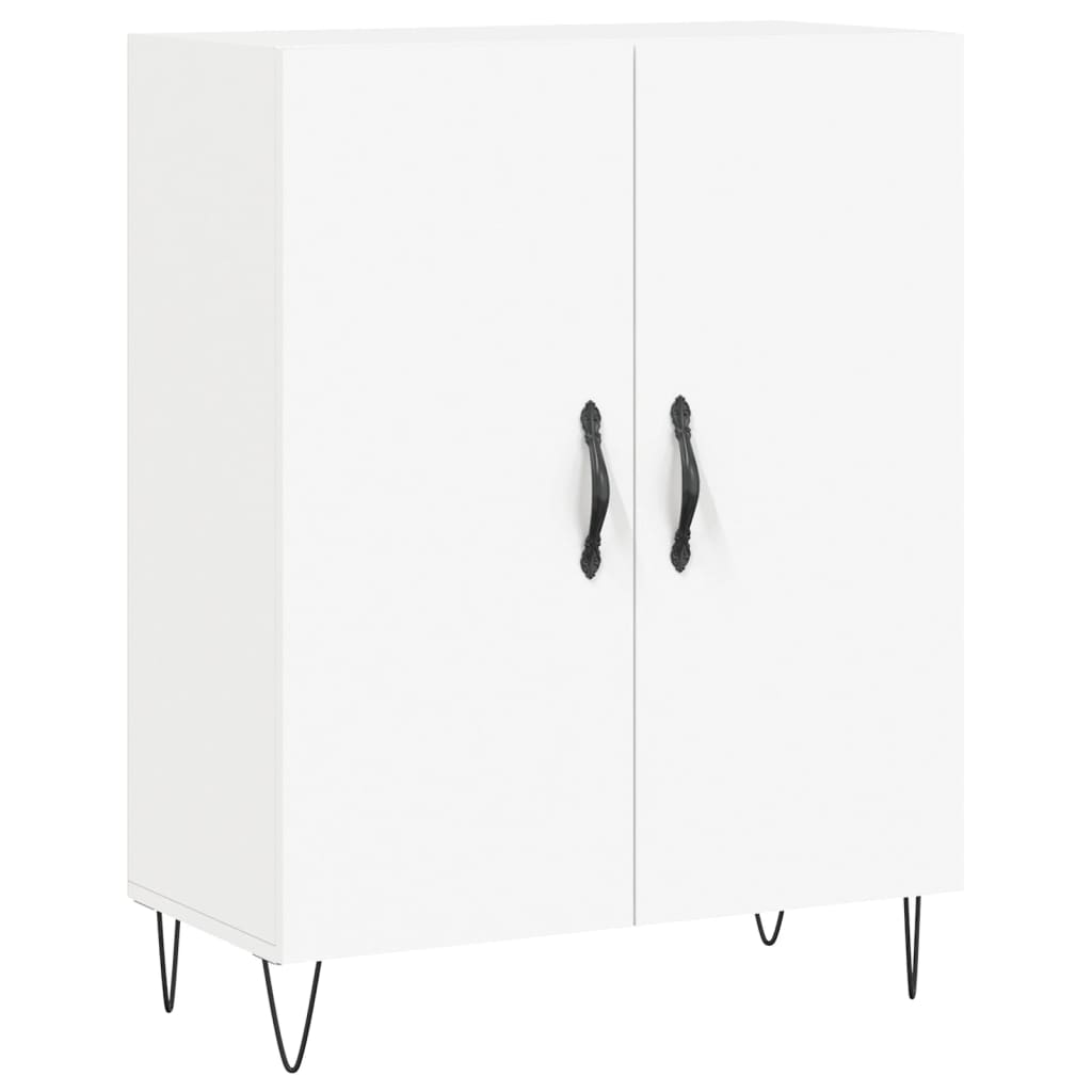 Skříň Highboard Bílá 69,5 X 34 X 180 Cm Kompozitní Dřevo