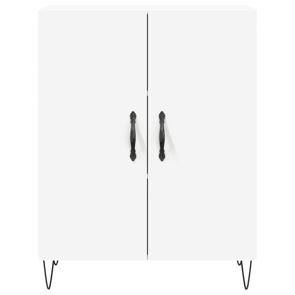Skříň Highboard Bílá 69,5 X 34 X 180 Cm Kompozitní Dřevo