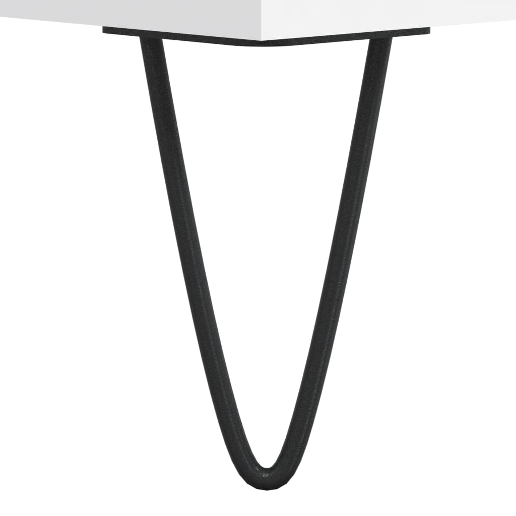 Skříň Highboard Bílá 69,5 X 34 X 180 Cm Kompozitní Dřevo