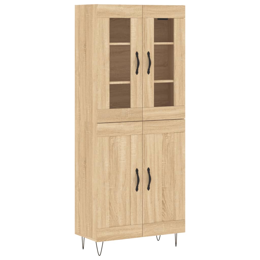 Skříň Highboard Dub Sonoma 69,5 X 34 X 180 Cm Kompozitní Dřevo