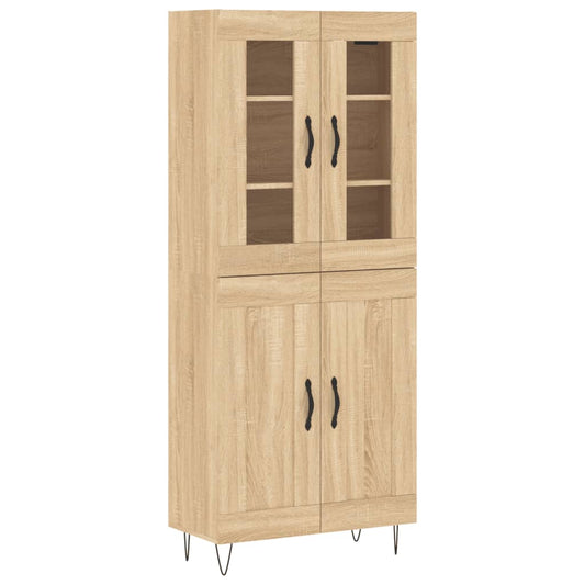 Skříň Highboard Dub Sonoma 69,5 X 34 X 180 Cm Kompozitní Dřevo