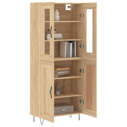 Skříň Highboard Dub Sonoma 69,5 X 34 X 180 Cm Kompozitní Dřevo