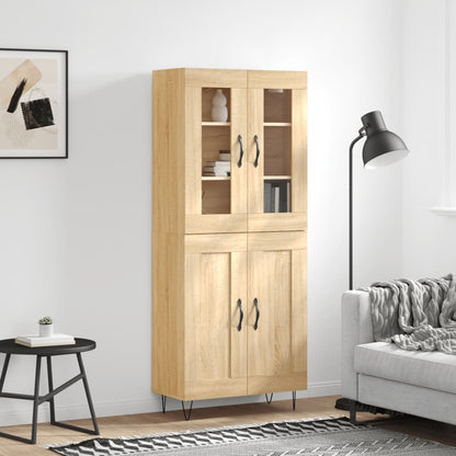 Skříň Highboard Dub Sonoma 69,5 X 34 X 180 Cm Kompozitní Dřevo
