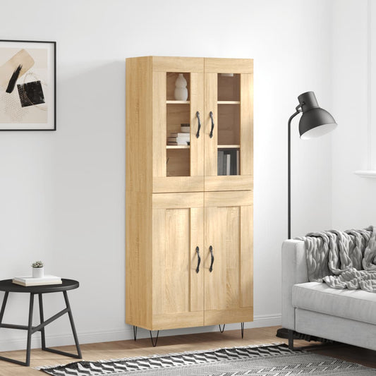 Skříň Highboard Dub Sonoma 69,5 X 34 X 180 Cm Kompozitní Dřevo