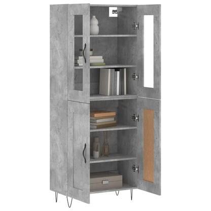 Skříň Highboard Betonově Šedá 69,5X34X180 Cm Kompozitní Dřevo