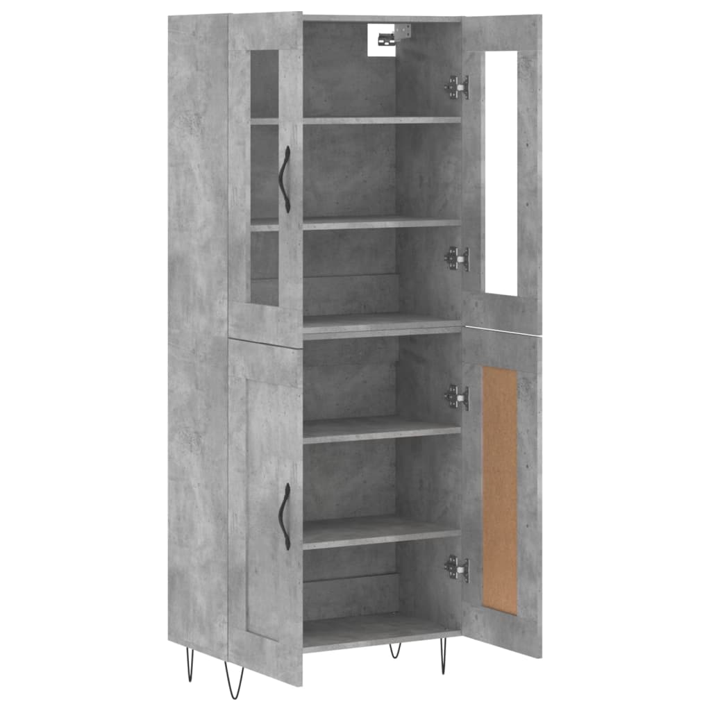 Skříň Highboard Betonově Šedá 69,5X34X180 Cm Kompozitní Dřevo