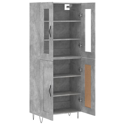 Skříň Highboard Betonově Šedá 69,5X34X180 Cm Kompozitní Dřevo