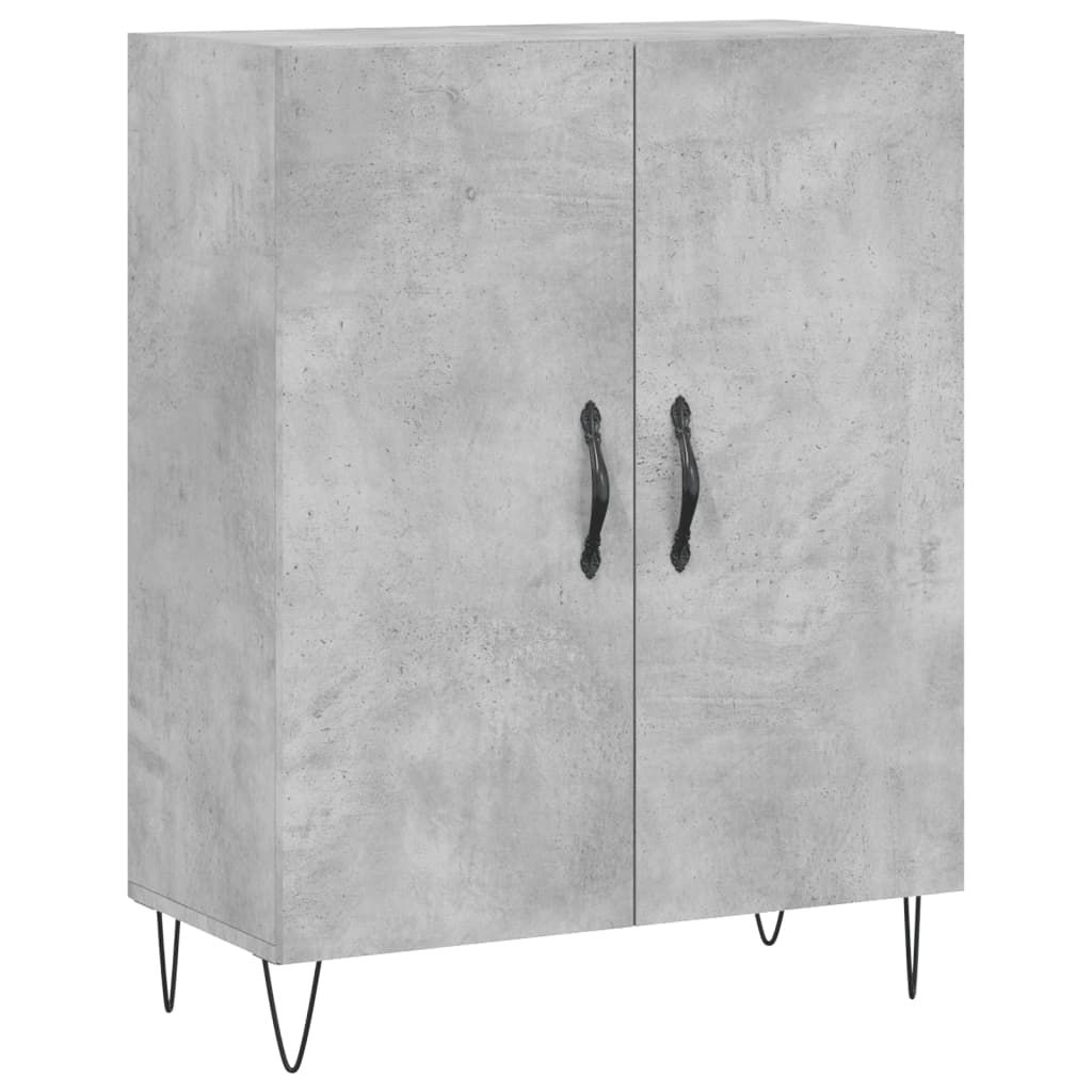 Skříň Highboard Betonově Šedá 69,5X34X180 Cm Kompozitní Dřevo