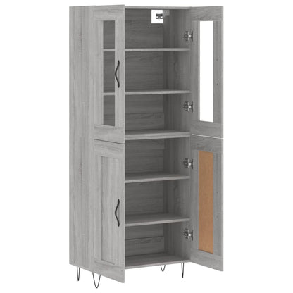 Skříň Highboard Šedá Sonoma 69,5 X 34 X 180 Cm Kompozitní Dřevo