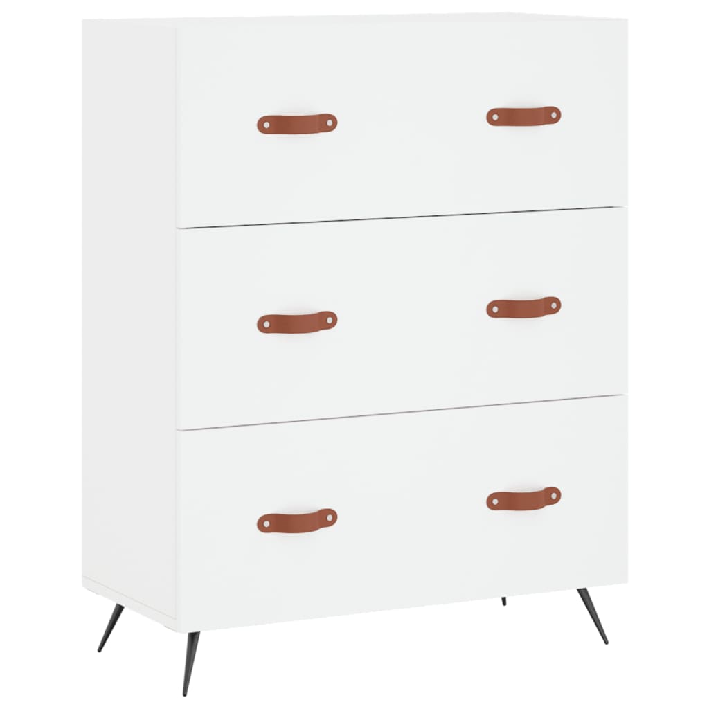 Skříň Highboard Bílá 69,5 X 34 X 180 Cm Kompozitní Dřevo