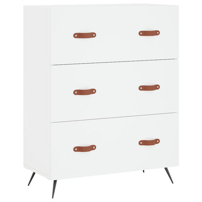 Skříň Highboard Bílá 69,5 X 34 X 180 Cm Kompozitní Dřevo