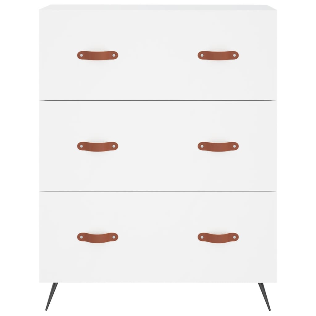 Skříň Highboard Bílá 69,5 X 34 X 180 Cm Kompozitní Dřevo