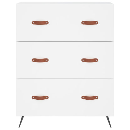 Skříň Highboard Bílá 69,5 X 34 X 180 Cm Kompozitní Dřevo
