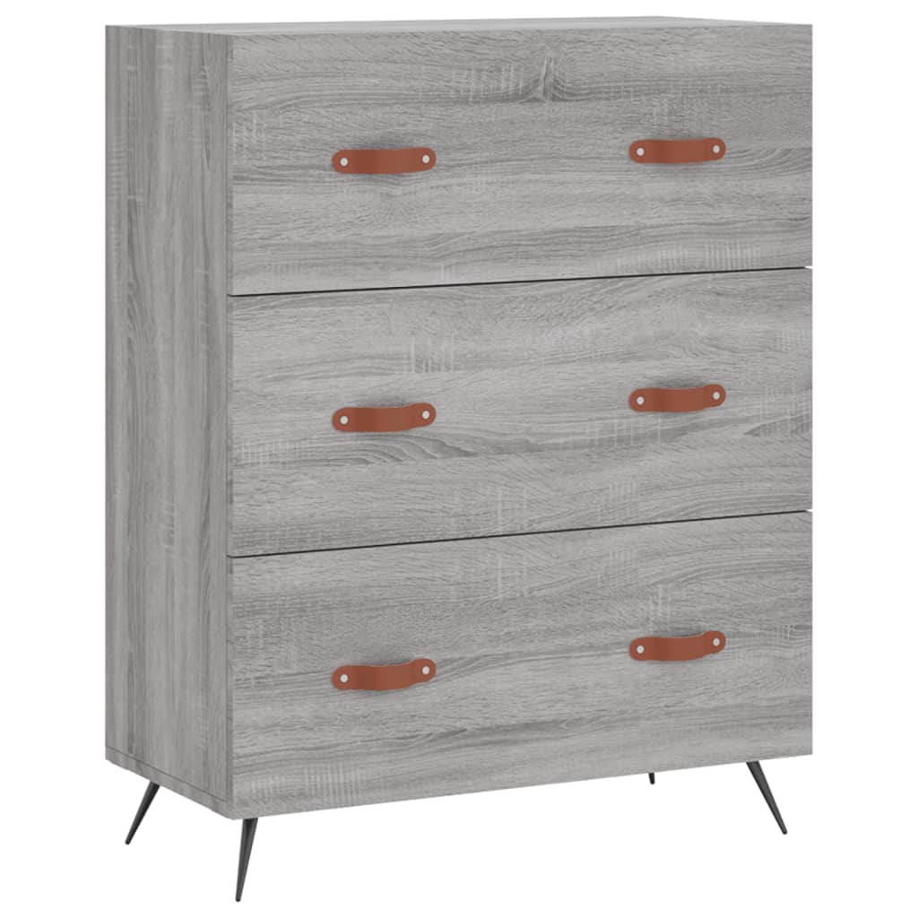 Skříň Highboard Šedá Sonoma 69,5 X 34 X 180 Cm Kompozitní Dřevo