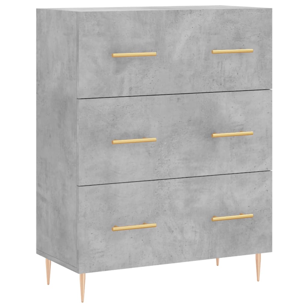 Skříň Highboard Betonově Šedá 69,5X34X180 Cm Kompozitní Dřevo