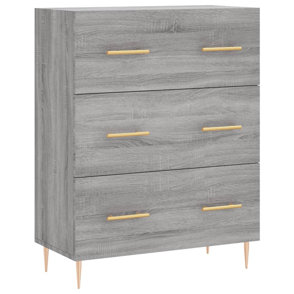 Skříň Highboard Šedá Sonoma 69,5 X 34 X 180 Cm Kompozitní Dřevo