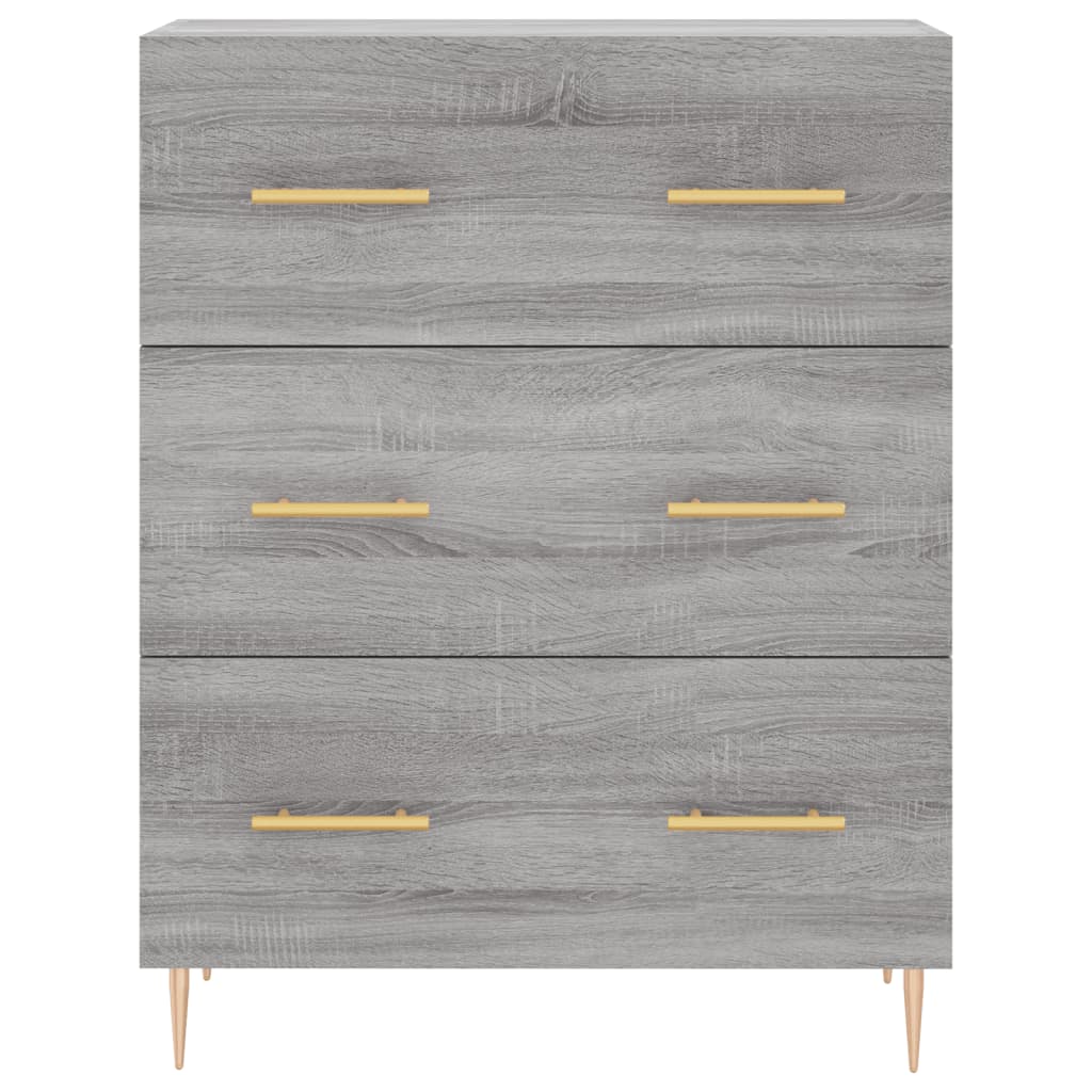 Skříň Highboard Šedá Sonoma 69,5 X 34 X 180 Cm Kompozitní Dřevo
